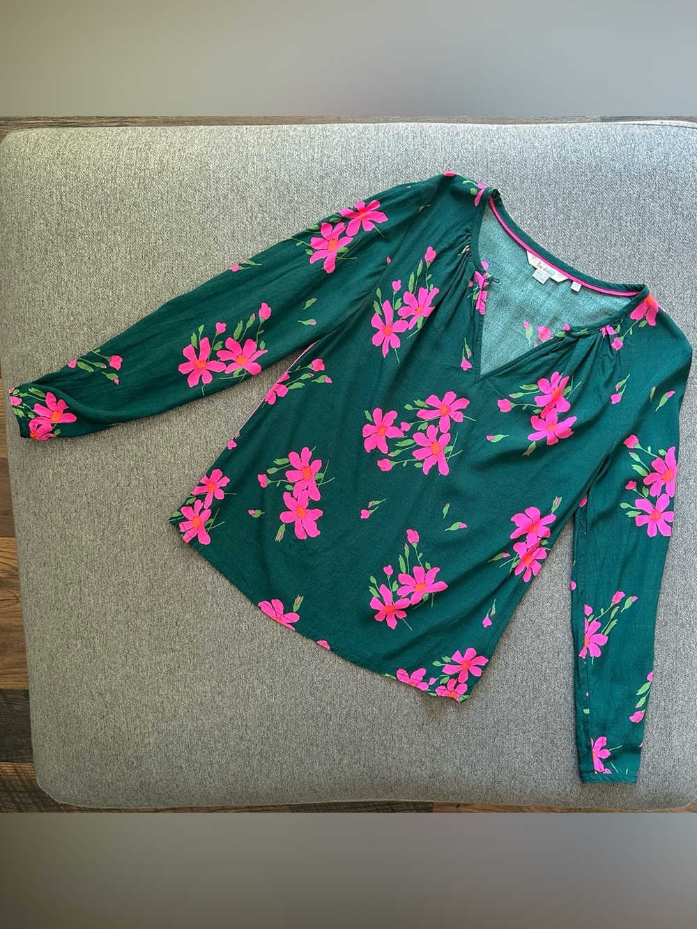 Boden Mara Floral Long Sleeve Blouse Top Size 4
